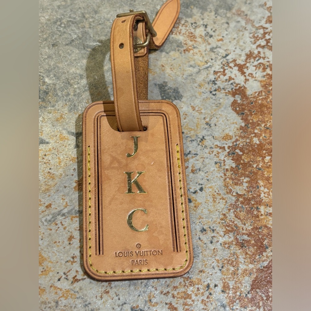 Louis Vuitton Brown Leather Bag Tag